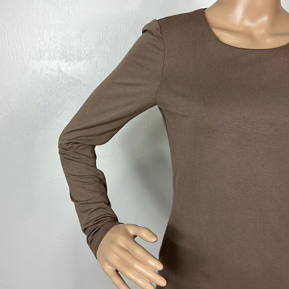 ❤️Last Chance AKIRA Chicago Brown Open Back Long Sleeve Mini Dress Size S - Picture 2 of 12
